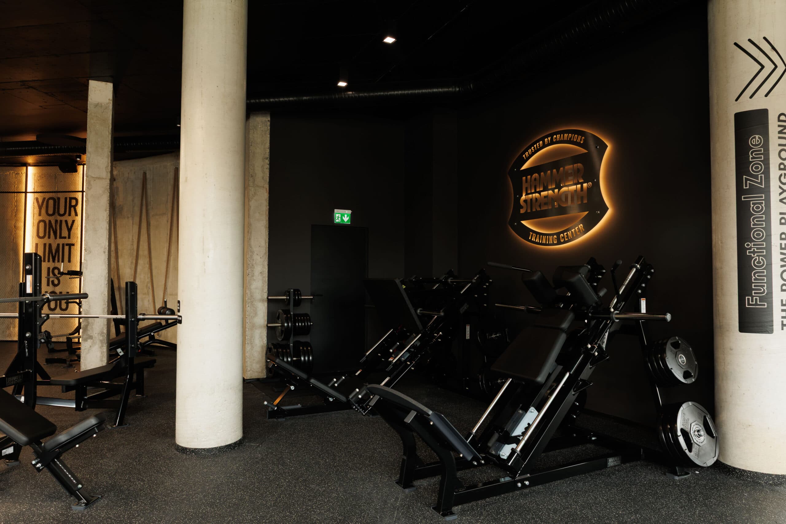 Hammer Strength machines in the strength area